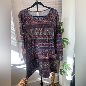 Earth Tone Patterned Dress by xhilaration in size Large